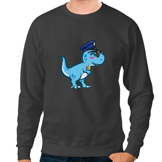 Dinosaur Dino Police Officer Cop Law Enforcement TRex Dinosaur Sweatshirts