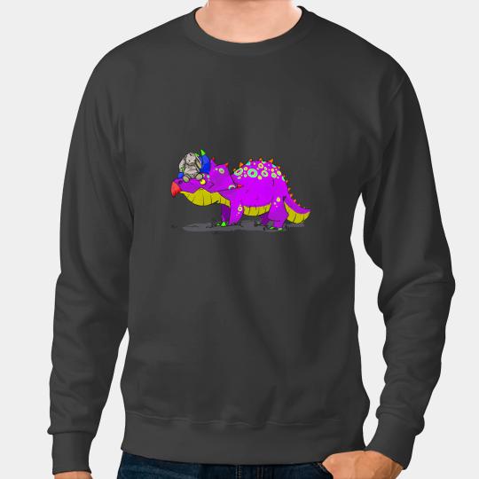 Dinosaur Dino Triceratops Dinosaur and Bruce the Bunny bests Friends Sweatshirts