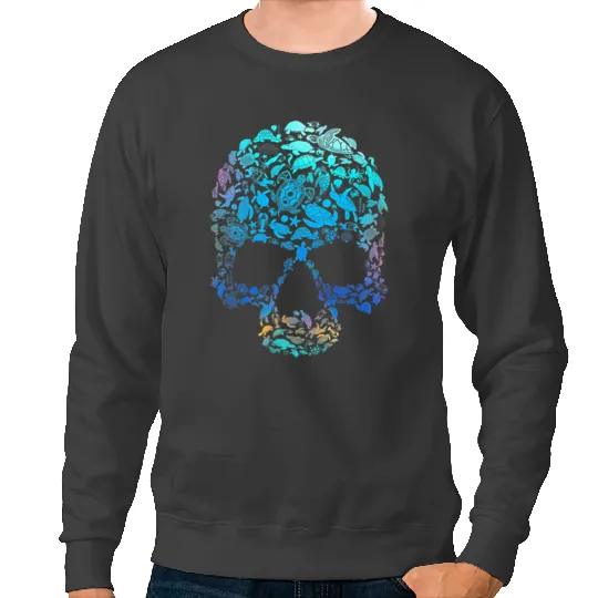 KV9 Turtle Skull Turtle Salty Lil BeachSea AnimalSummer Gift Sweatshirts