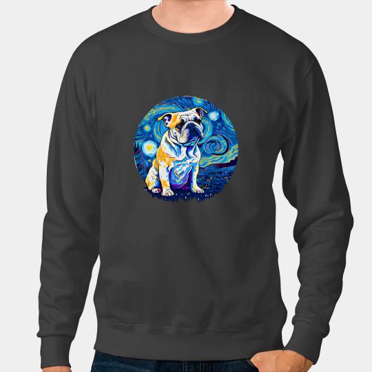 Bulldog Starry Night Van Gogh Bulldog Mom Dad Owner 2 Sweatshirts