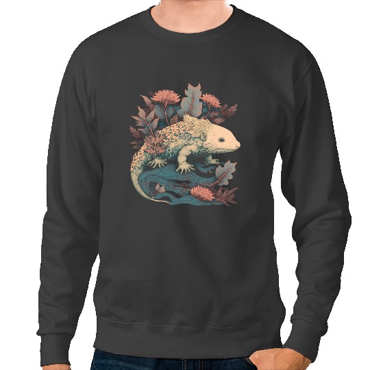 Discover Axolotls Animals Surrealism Japanese Painting AxolotlAxo Sweatshirts
