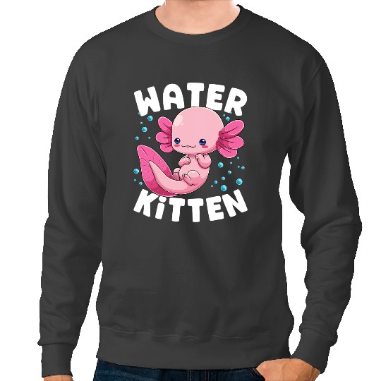 Axolotls Animals Water Kitten Cat Axolotls Cute Kawaii Mexican Salamander FishAxo Sweatshirts