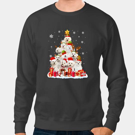 Dog Bichon Frise Funny Bichon Frise Christmas Tree Sweatshirts