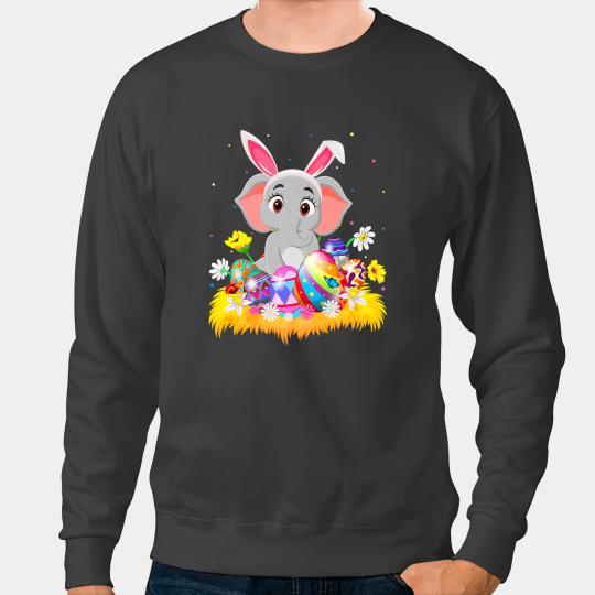 Elephants Lover Bunny Easter Egg Lover Funny Elephant Easter Sunday 1 Sweatshirts