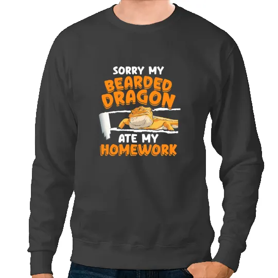Bearded Dragon Sorry My Bearded Dragon Ate My Homework for a Reptile Owner Sweatshirts