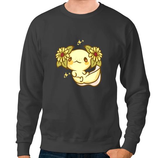 Discover Axolotls Animals Sunflower Axolotls Cute Kawaii Anime Aesthetic JapaneseAxo Sweatshirts