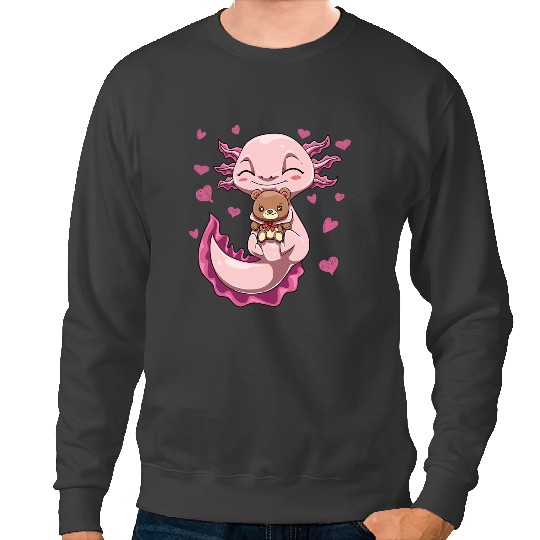 Discover Axolotls Animals with Snuggle BearAxo Sweatshirts