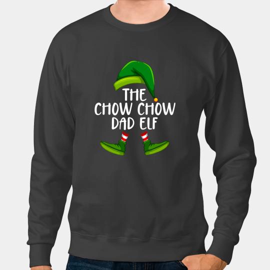 Chow Chow Dad Dog Elf Funny Christmas Pajama X mas Men Sweatshirts