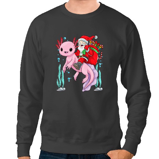 Discover Axolotls Animals Santa Riding Axolotls Christmas Pajama Funny xmass Boys GirlsAxo Sweatshirts