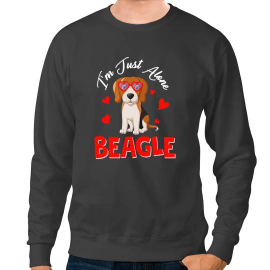 Discover antis Valentines Alone Beagle For Single Women Men Sweatshirts