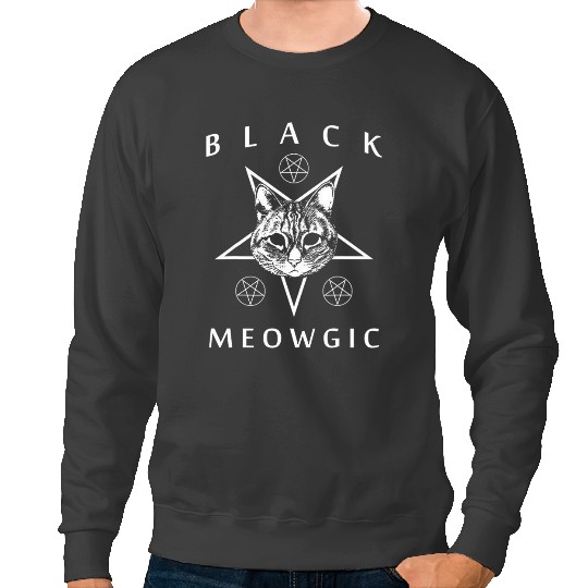black cats Paws Black Meowgic Cat Witchcraft Sweatshirts