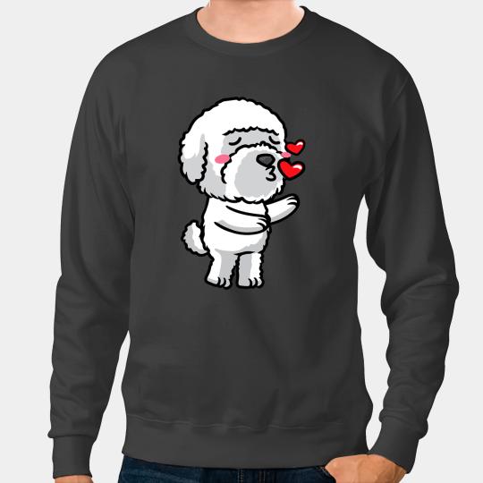 Dog Bichon Frise Emoticon Kisses Sweatshirts