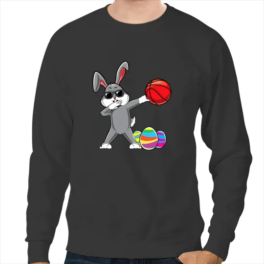 Basketball Gift Dabbings Easter Bunny Rabbit Dab Basketball Player Egg Hunt Sweatshirts