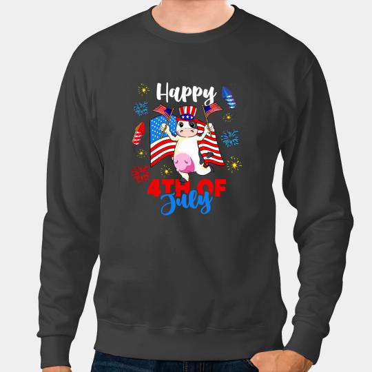 Discover Cattle Cow Funny American USA Patriotic 4th Of July Cow Sweatshirts