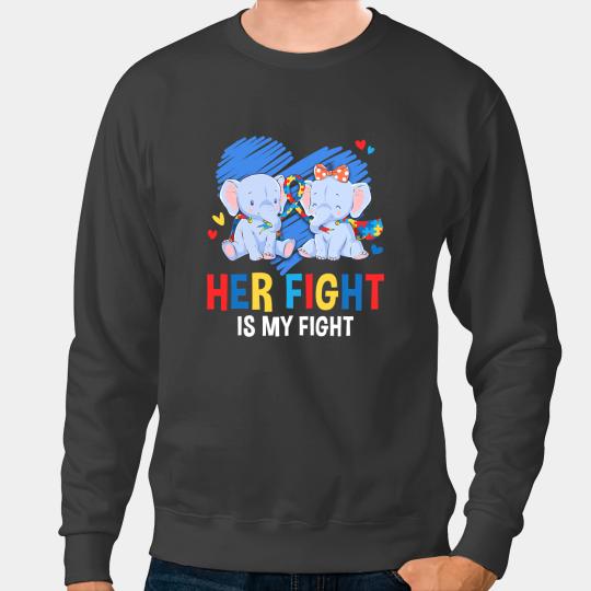 Discover Elephants Lover Autism Her Fight Is My Fight Autism Kid Autistic Elephant Sweatshirts