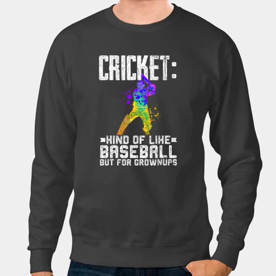 Baseball Gift Cricket Funny Baseball For Grownups Graphic For Player Sweatshirts