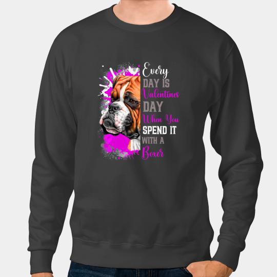 Boxer Funny Valentines Day Boxer Mom Mother Cute Pink Boxers Boxers Dog Sweatshirts