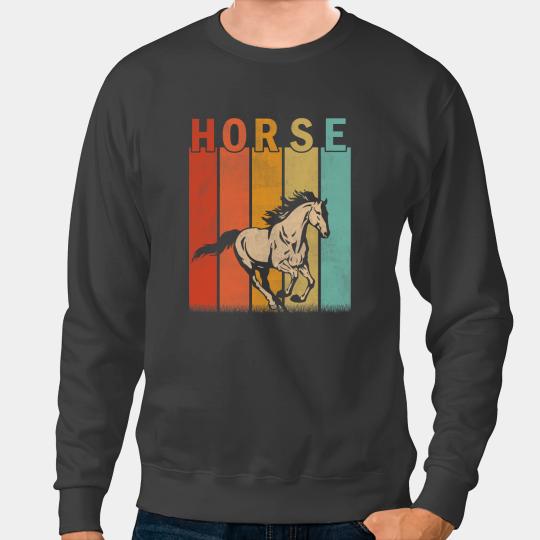 Discover Funny Horse Distressed Horse Lover Men Women Kid Cute Horse Retro Sweatshirts