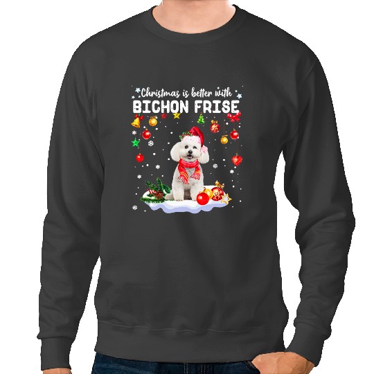 Dog Bichon Frise Santa Bichon Frise Christmas Ornament Decoration Xmas Sweatshirts