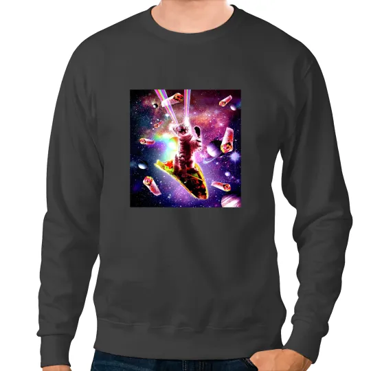 black cats Paws Space Cat Taco Smith Kitty Kitty Kitty Galaxy Universe Space Cat Taco Sweatshirts