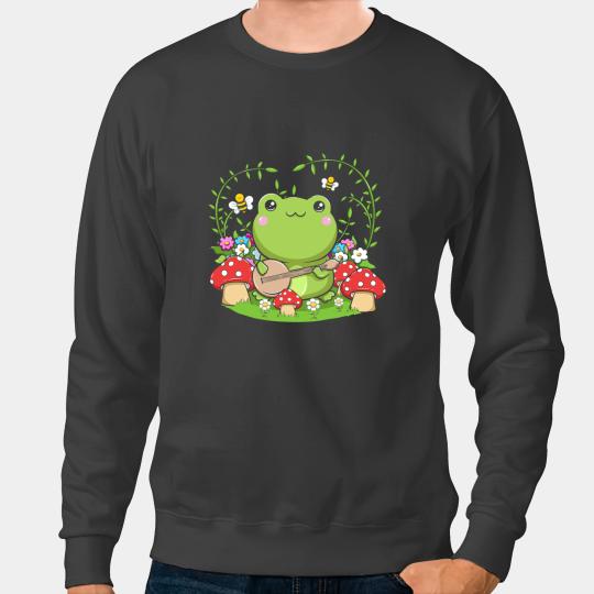 Frog Gift Bee Beekeeping Cute Kawaii Frog playing a banjo with bee and Toad Sweatshirts