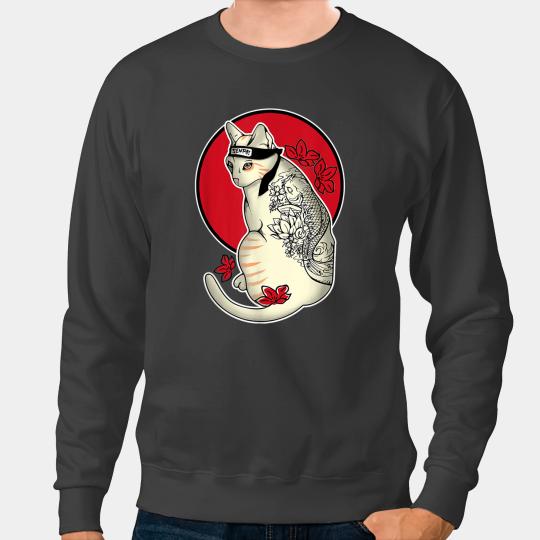 Cat Paws Japanese Samurai Cat Tattoo Ninja Cat Kawaii 1 Sweatshirts