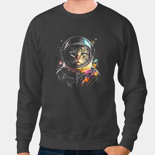 black cats Paws Astronaut Cat or Funny Space Cat on Galaxy Cat Lover 61 Sweatshirts