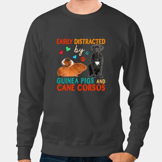 GP Guinea Pig vintages Easily Distracted By Guinea Pigs And Cane Corsos Dog Sweatshirts
