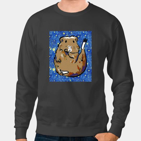 GP Guinea Pig Starry Night Cute Laying Guinea Pig Sweatshirts