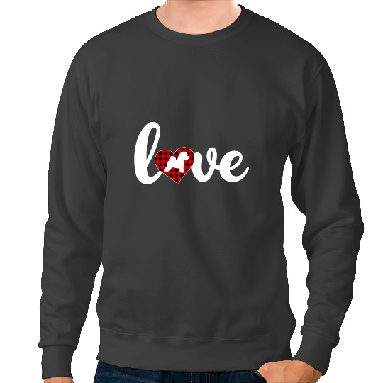 Dog Bichon Frise Funny buffalo plaids Love Bichon Frise Dog Valentines Day Sweatshirts