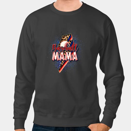 Baseball Gift Mama Cheetah Leopard Retro Sport Clipart Sweatshirts