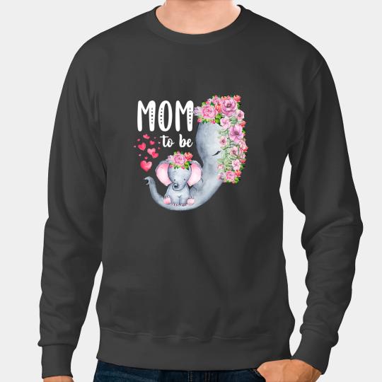 Elephants Lover mom to be elephant baby shower floral Sweatshirts