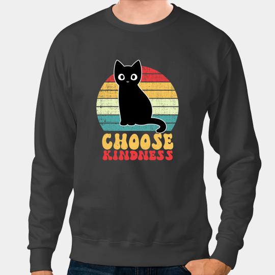 black cats Paws antis Bullying Rainbow Peace Kind Hippie Cat Choose Kindness 3 Sweatshirts