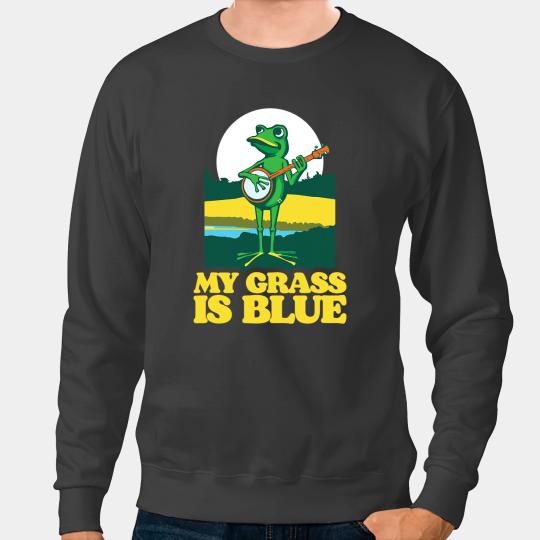 Frog Gift Banjo My Grass is Blue Funny Cute Bluegrass Sweatshirts