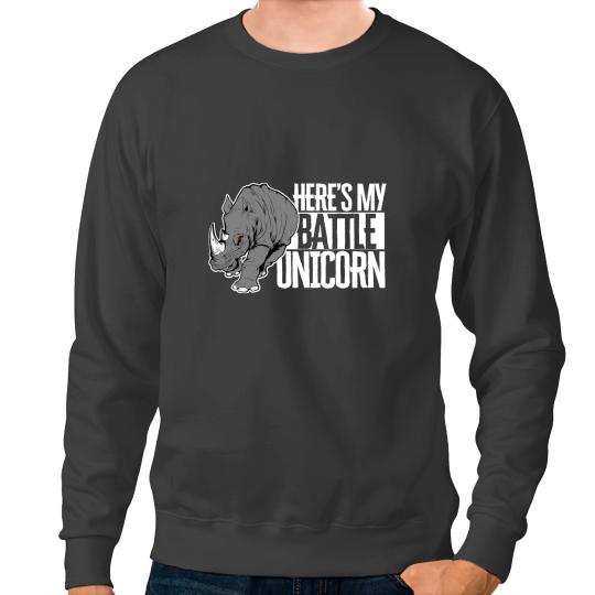 Rhino Gift Battle Unicorns Funny Rhinoceros Angry Rhino Grunge Sweatshirts