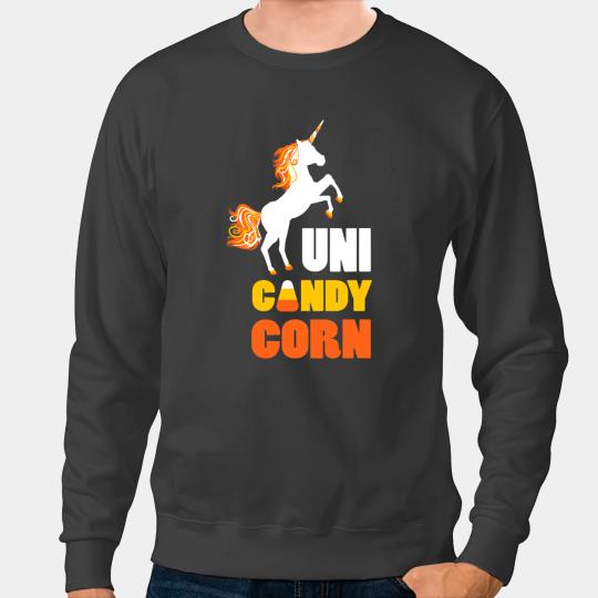 Unicorns Cute Halloween Unicorns Uni Candy Corn Horn Magical Horse Pun Sweatshirts