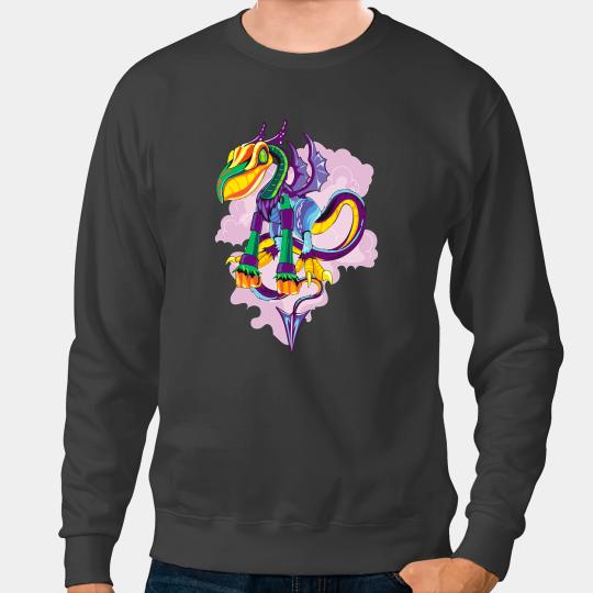 Dragon Animals Dragons FUN DRAGON. GREEN YELLOW CHINESE DRAGON SPIKE TALE Sweatshirts