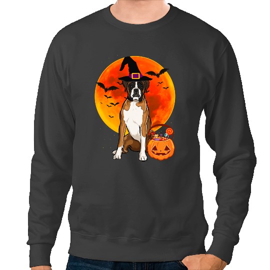 Boxer Halloween Boxer Jack O Lantern Pumpkin Boxers Dog Sweatshirts