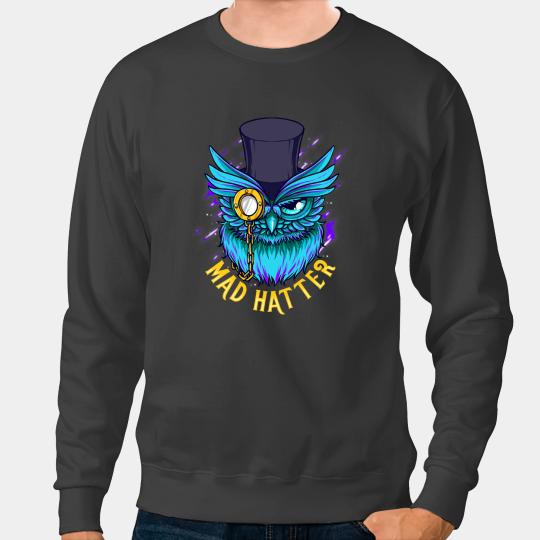 Cute Owl Mad Hatter Owl Cute Owl Lover Vintage Sweatshirts