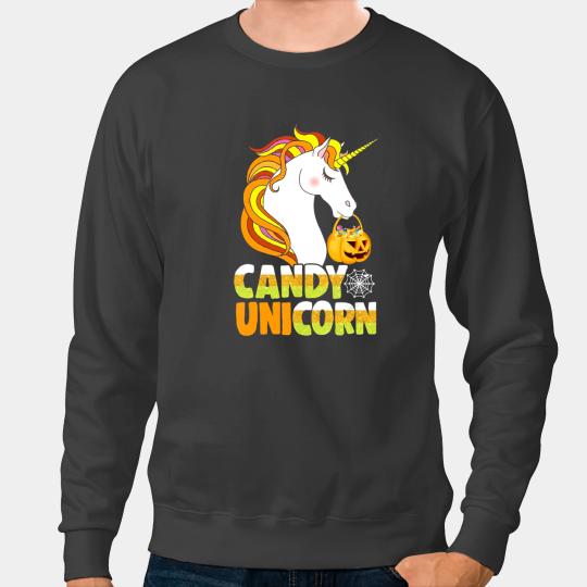 Unicorns candy corn horn pumpkin Sweatshirts