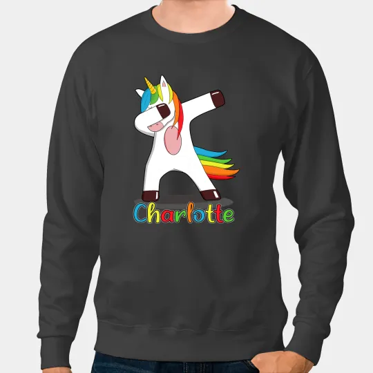 Unicorns Charlotte Name First Name Charlotte Colourful Dancing Sweatshirts