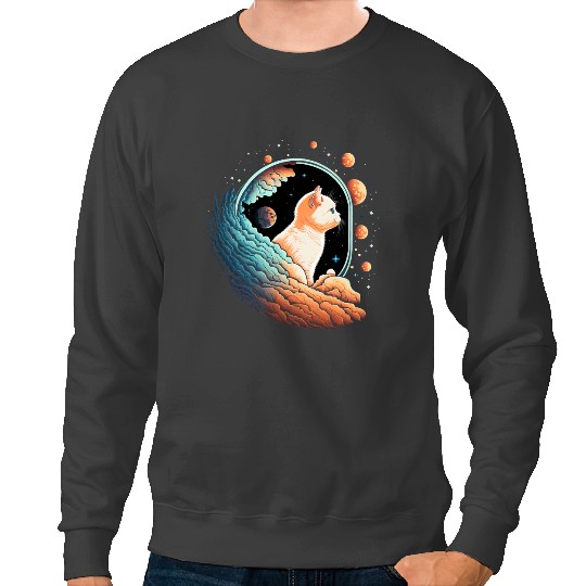 black cats Paws Astronaut Cat or Funny Space Cat on Galaxy Cat Lover 63 Sweatshirts