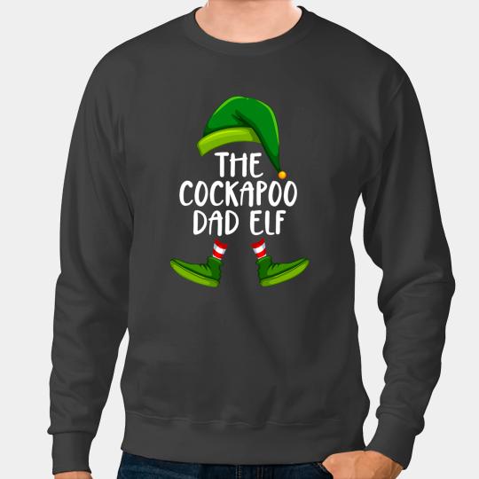 Cockapoo Dad Dog Elf Funny Christmas Pajama X mas Men Sweatshirts