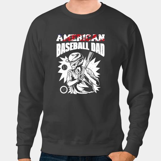 Baseball Gift American Baseball Dad Fathers Day Baseball For Men Kids Sweatshirts