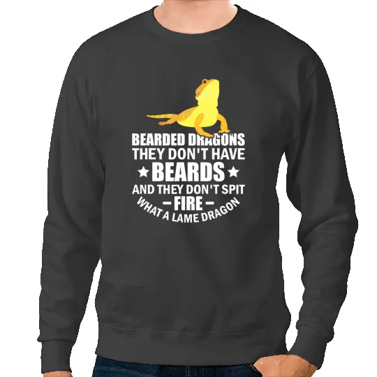 Bearded Dragon Funny Lame Dragon Bearded Dragons Reptile Lizard Lover Sweatshirts