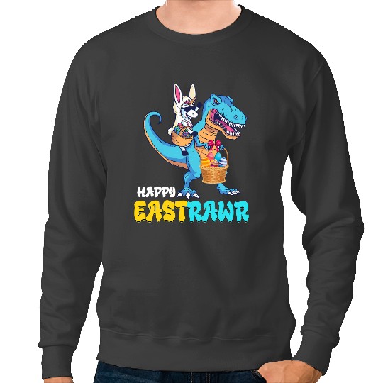 Dinosaur Dino Unicorns Happy Easter TRex Unicorns Happy Easter Egg Easter Party Sweatshirts