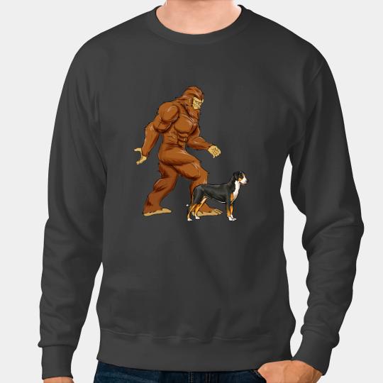 Funny bigfoots Walking Greater Swiss Mountain Dog Sasquatch Sweatshirts
