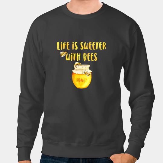 Bee Beekeeping Lifes Sweeter With Bees Honey Pot Bumble Bee Beekeeper Sweatshirts