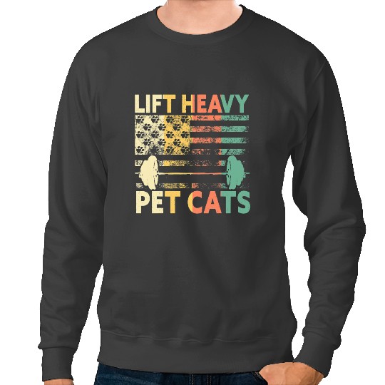 black cats Paws Lift Heavy Pet Cats Weightlifting Cat Owner Weightlifter Sweatshirts