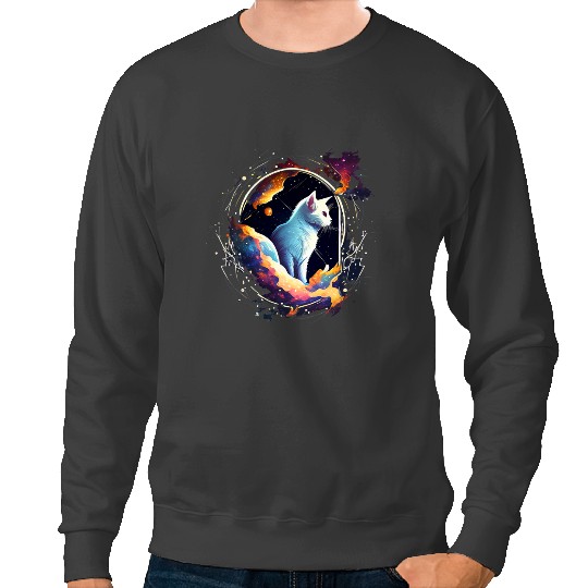 black cats Paws Astronaut Cat or Funny Space Cat on Galaxy Cat Lover 66661 Sweatshirts